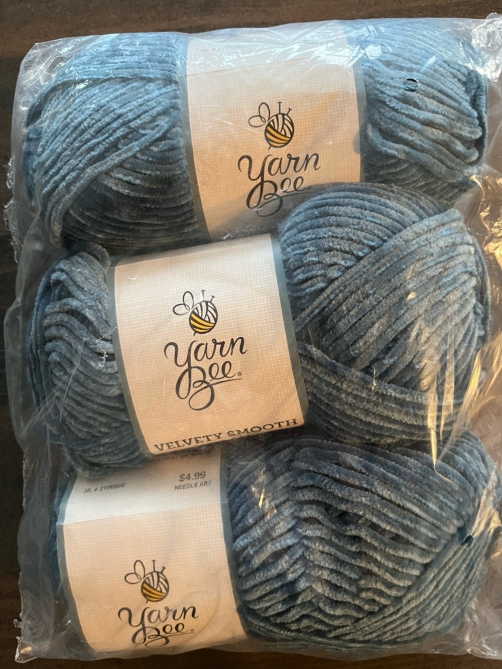 Yarn Bee Velvety Smooth Aran Yarn. Color: Slate Blue